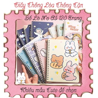 Vở lò xo sổ tay A5 A7 - sổ kẻ ngang 160,120,60 trang đẹp lạ (Set 2 cuốn mix mẫu)