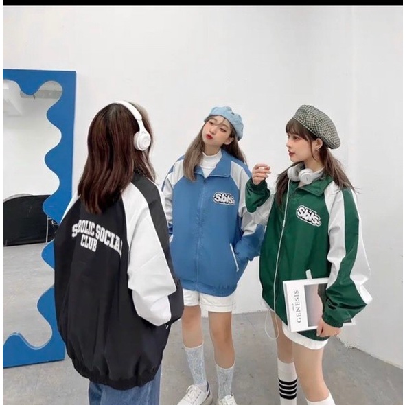 Áo Khoác Dù Nữ Khóa kéo Xin xò 2 Lớp Thời Trang Hàn Quốc