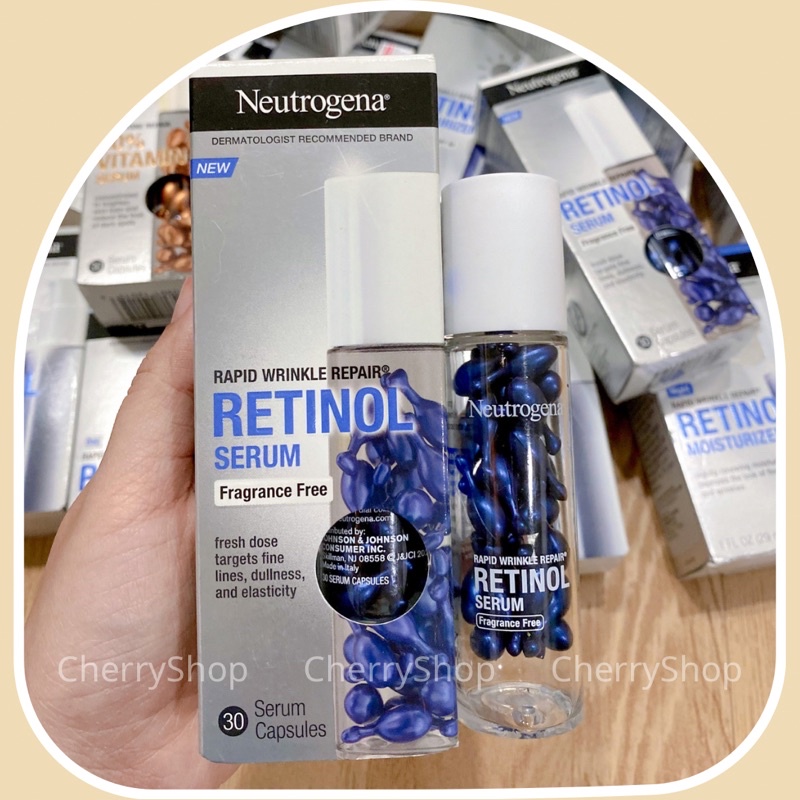 Tinh chất dạng viên nang phục hồi nếp nhăn Neutrogena Rapid Wrinkle Repair Retinol Face Serum Capsules