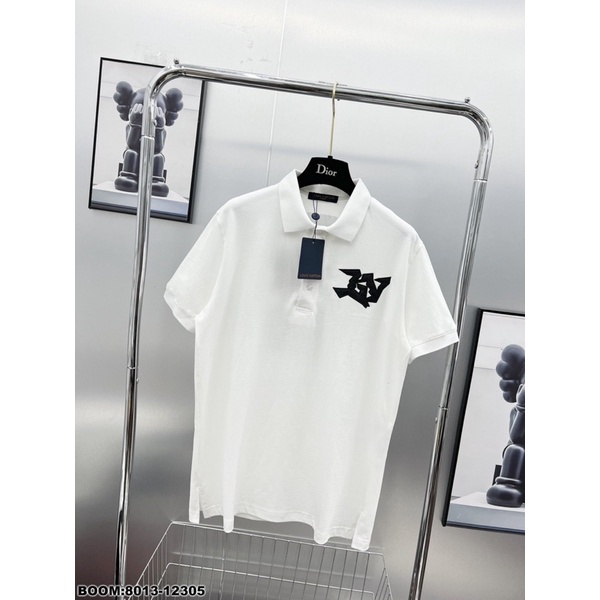 Áo polo nam nữ hoạ tiết thêu da, 2 màu đen trắng, full size S - XL, ảnh thật, áo phông nam đẹp