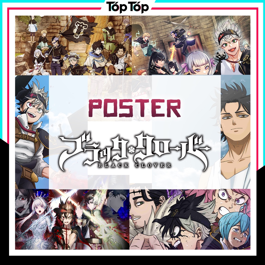 Poster Anime Black Clover, Áp Phích Dán Tường Trang Trí Chất Liệu Ảnh Bóng Khổ A3 A4 Cực Đẹp BCL