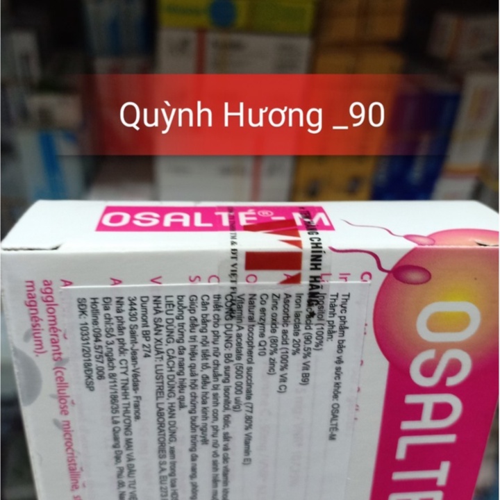 Viên uống OSALTE M hộp 30 viên giúp chăm sóc sức khỏe nữ giới chuẩn bị mang thai