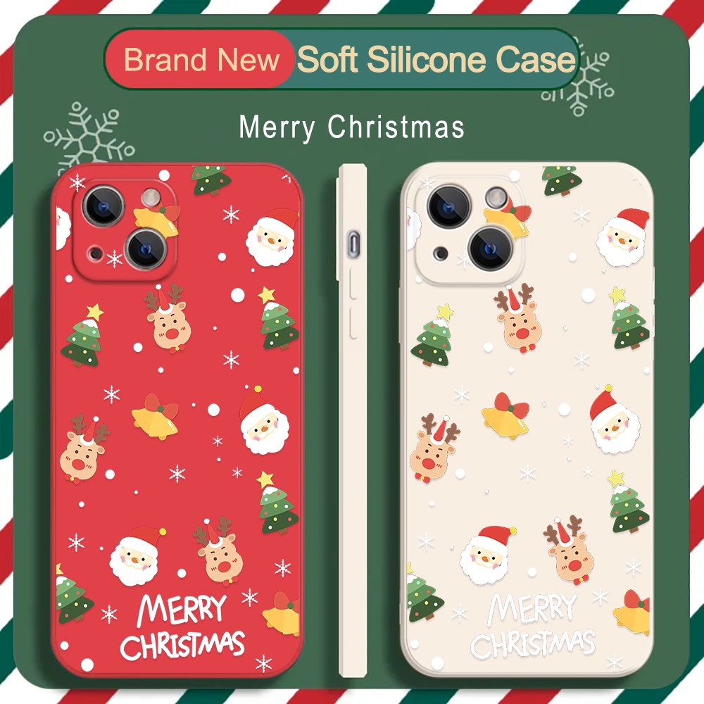 Ốp Điện Thoại Silicon Dẻo Siêu Mềm Chống Sốc Hình Ông Già Noel Cho iPhone 14 11 12 13Pro Max 14Plus