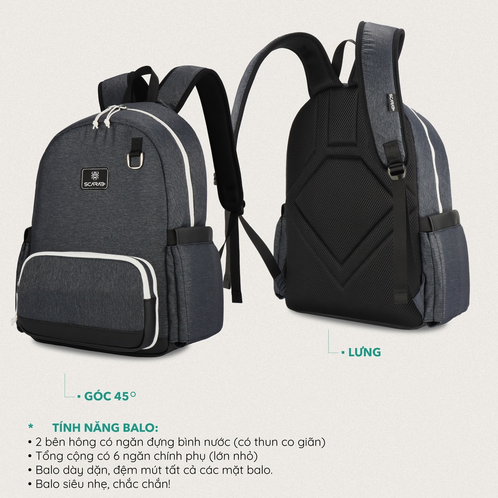 Balo Đi Học SCARAB - LIGHT Backpack Unisex