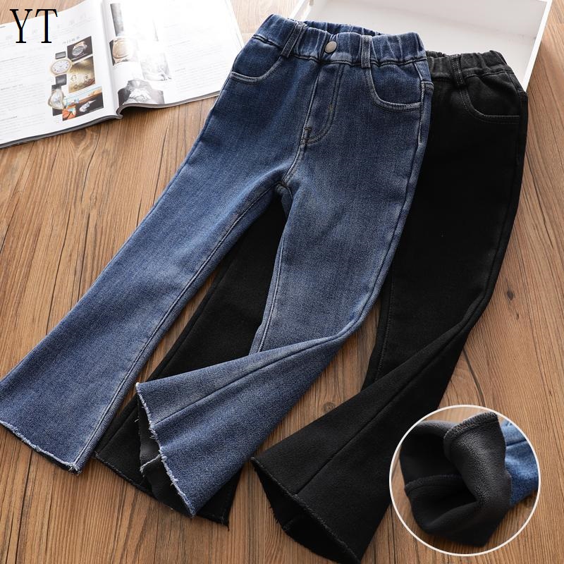 Hàng Có Sẵn Quần Jean Lót Lông Cừu Phong Cách Phương Tây Thời Trang Thu Đông Cho Bé Gái