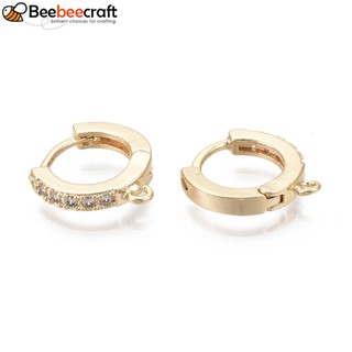 Bộ 2 khuyên tai tròn bằng đồng mạ vàng 18k 13.5x12x2.5mm: 1mm