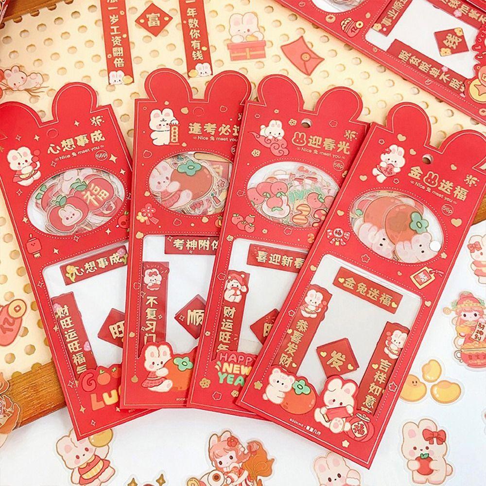 AUGUSTINA Bộ 56 Miếng Dán Trang Trí Sổ Tay / Nhật Ký / Điện Thoại Họa Tiết Cặp Đôi Sáng