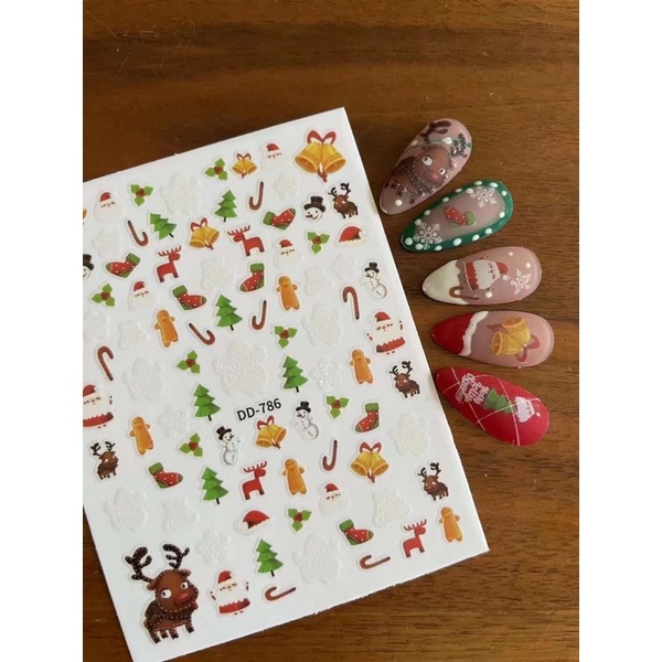 Sticker Noel,hình dán trang trí móng tay No-el