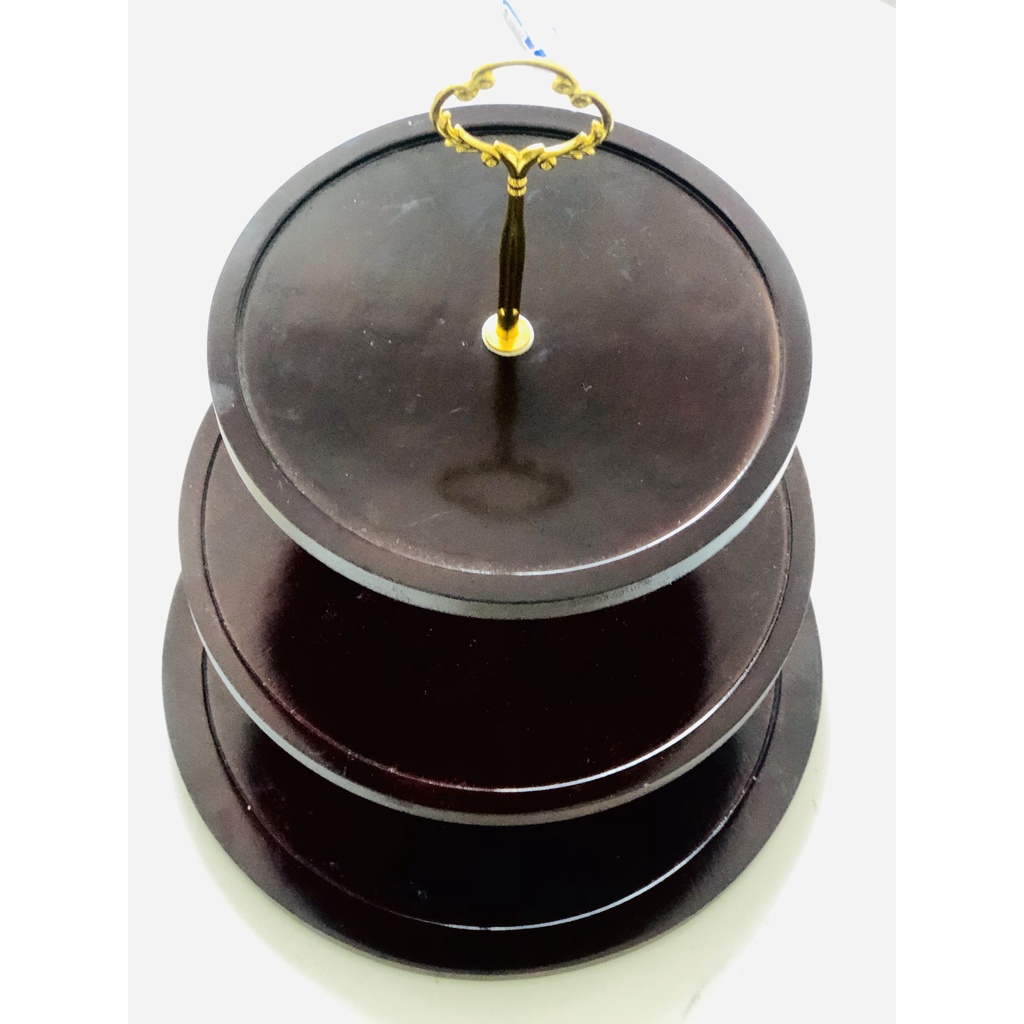 Khay bánh kẹo gỗ 3 tầng trưng bày, trang trí bàn tiệc đẹp mắt