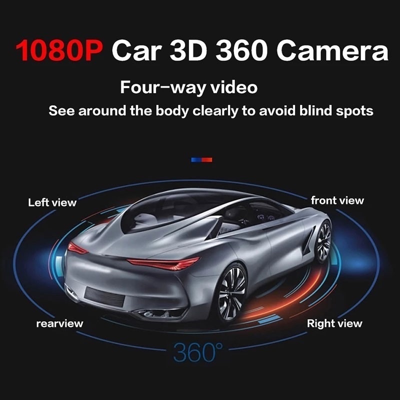 Camera HD 3D 360 Độ 4 Camera 360 720P 1080P Cho Xe Hơi