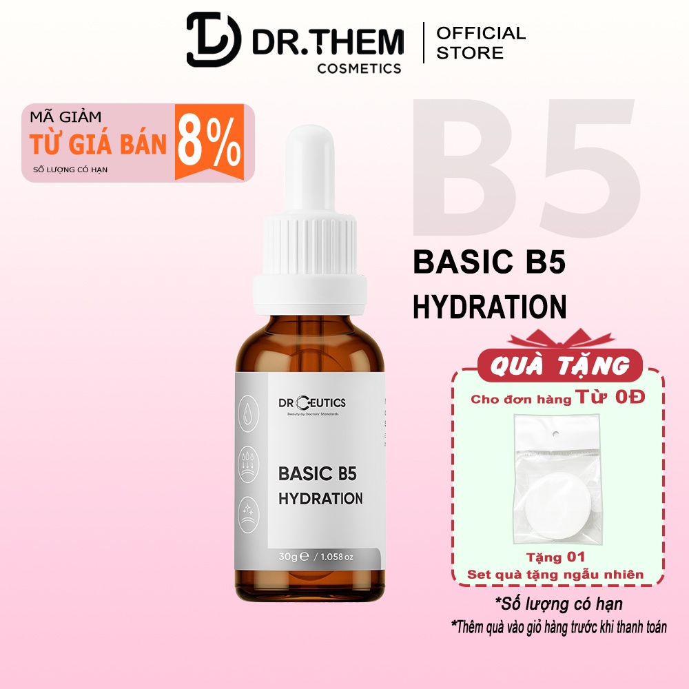DrCeutics Tinh Chất Basic B5 Hydration 5% Serum Cho Da Dầu Mụn 30ml - 100ml