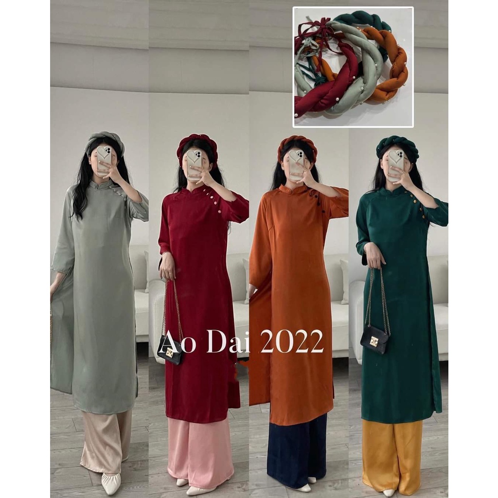 SET ÁO DÀI TRƠN 3 MÓN BIGSIZE HOT TẾT 2023