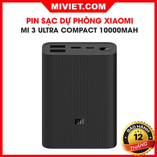 Sạc dự phòng Xiaomi Mi 3 Ultra Compact 10000mAh - Bảo hành 12 tháng