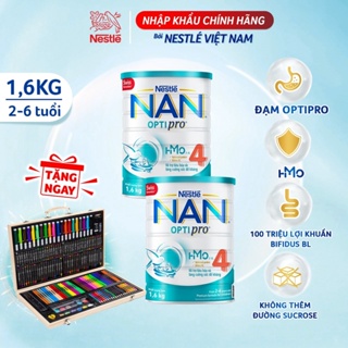 Tặng 1 Bộ chì màu hộp gỗ Combo 2 Lon Sữa Bột Nestle NAN Optipro 4 1,6kg