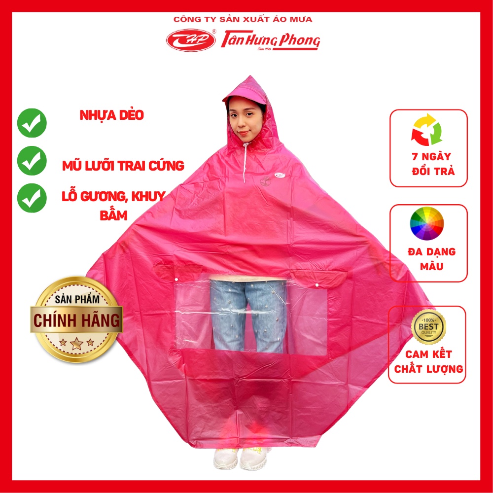 Áo Mưa Người Lớn 1 Mũ nhựa dẻo EVA siêu bền chống nước Tân Hưng Phong chính hãng cao cấp