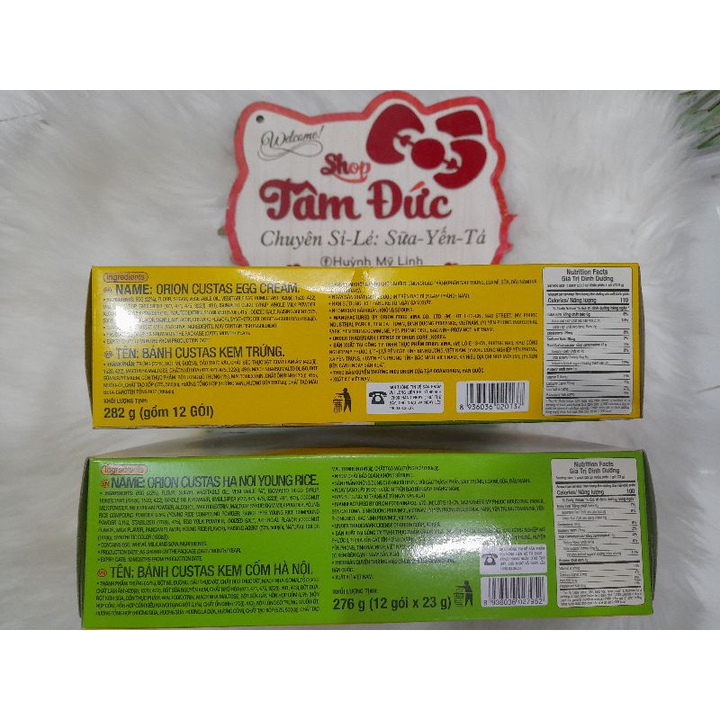 Hộp 276g bánh bông lan Orion Custas 12 cái