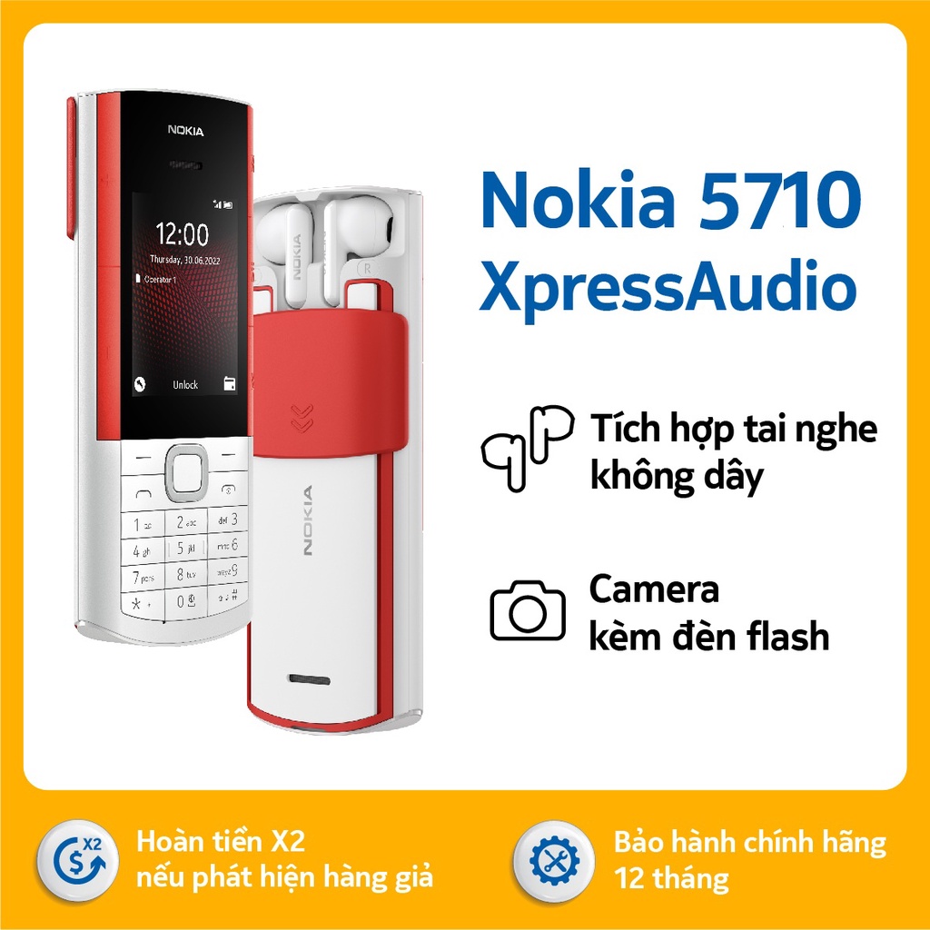 Điện thoại Nokia 5710 4G - Tích hợp tai nghe không dây - Hàng chính hãng