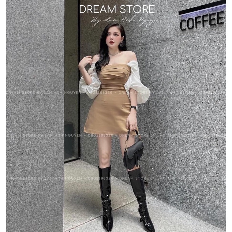 Bigsize Đầm phối trễ vai tay lở 55-95kg