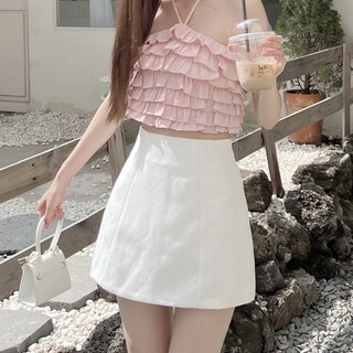 SKIRT - CHÂN VÁY CHỮ A TRẮNG ĐEN BASIC (CÓ LÓT QUẦN)-Gaolee