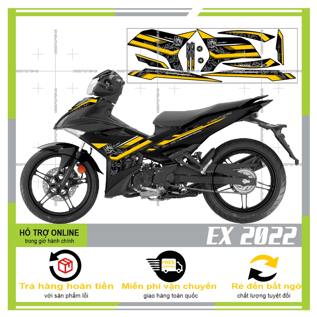 FREE SHIP + SALE SỐC +DECAL PVC 5 LỚP CHẤT LƯỢNG CAO Tem rời EX 150 2022