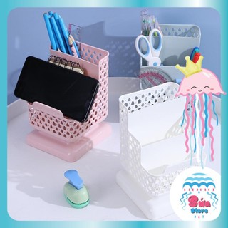 Lọ cắm bút, hộp bút, lọ cắm cọ trang điểm kèm giá đỡ điện thoại đa năng LCB01