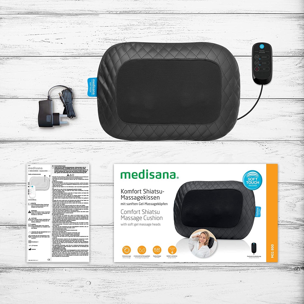 Gối massage gel Medisana MCG 800 cấu tạo lớp Gel mát, hàng chính hãng Đức