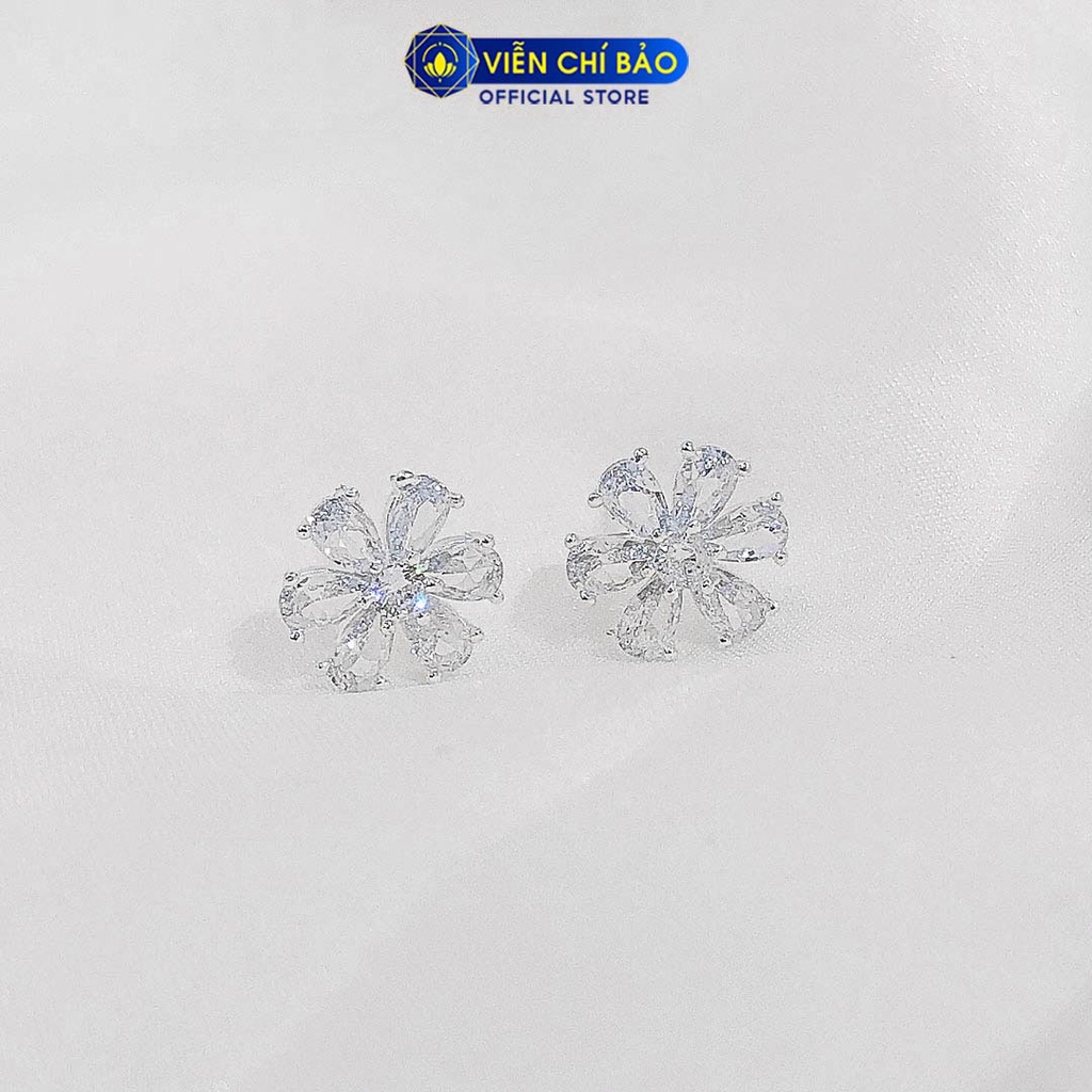 Bông tai bạc nữ hoa 6 cánh chất liệu bạc S925 thời trang phụ kiện trang sức nữ Viễn Chí Bảo B400400x