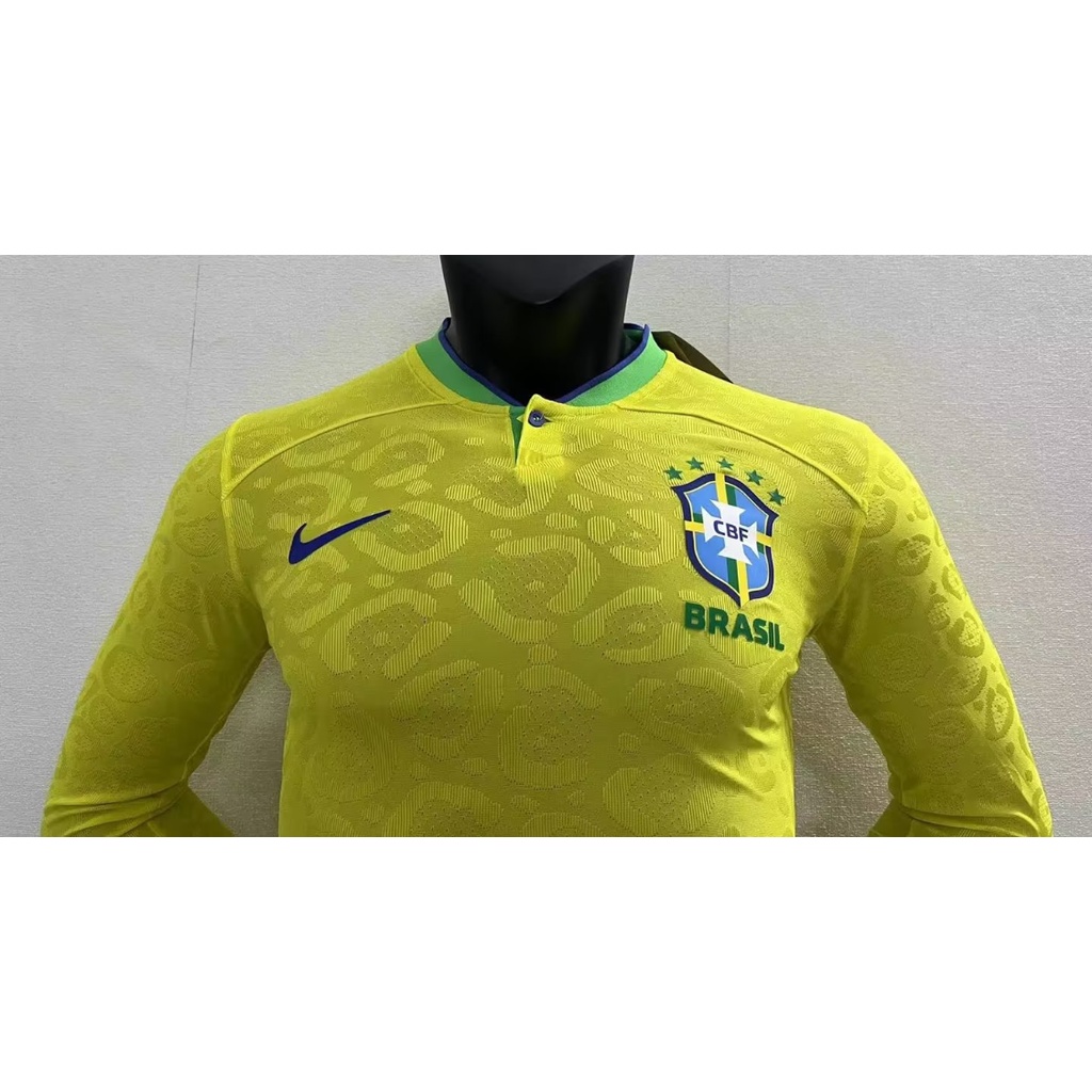 Áo Bóng Đá Dài Tay Đội Tuyển Brazil Mùa Giải 22-23 Size S-XXL