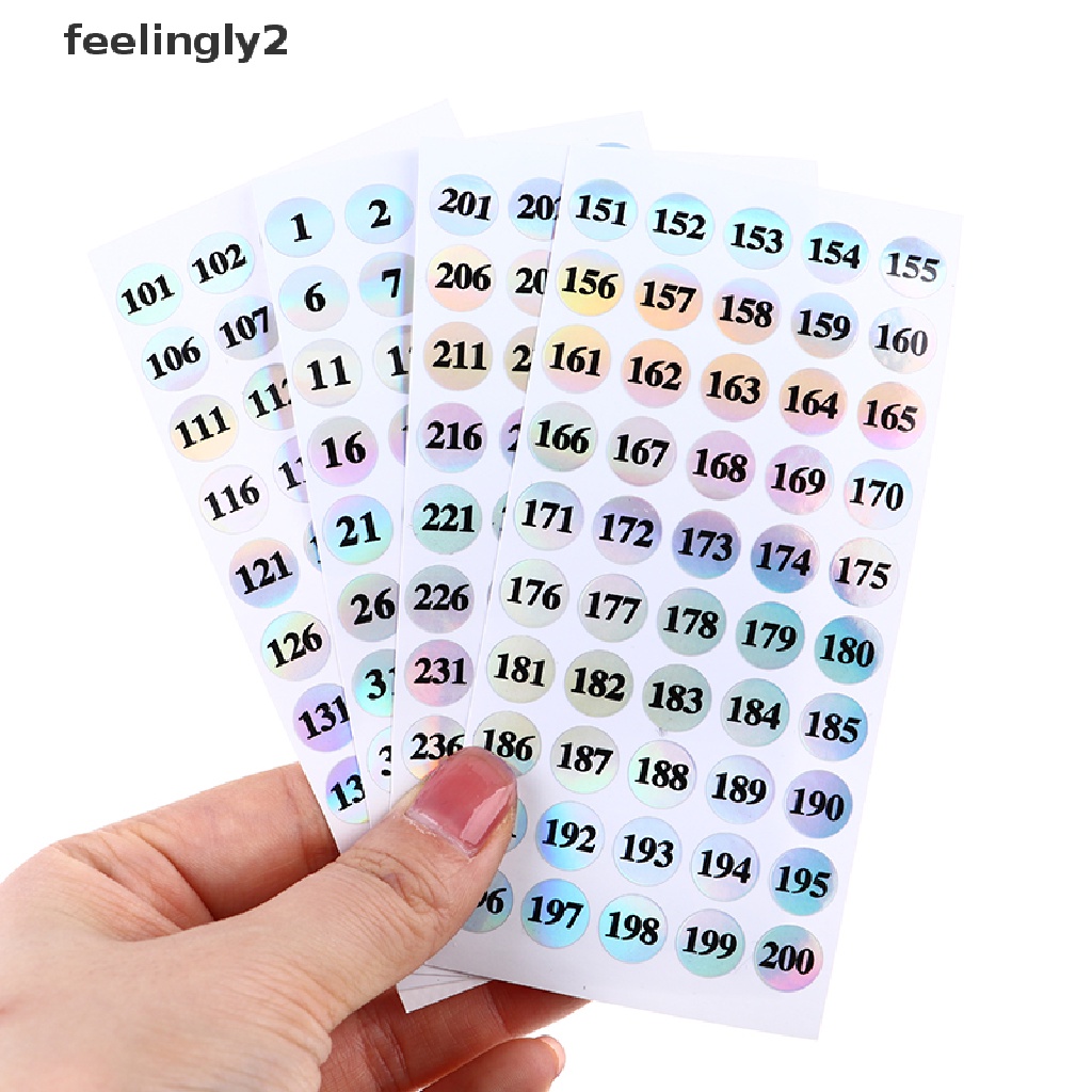 Nhãn Dán Màu Sắc Laser In Số 1-250 Trang Trí Móng Tay
