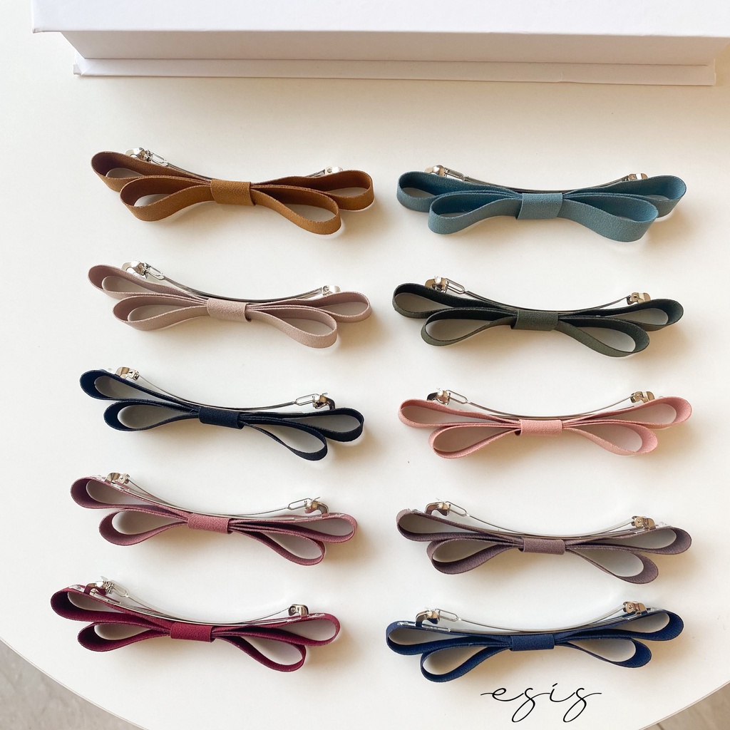 KẸP BẤM HÌNH NƠ RUY BĂNG TRƠN HÀN QUỐC ESIS ACCESSORIES