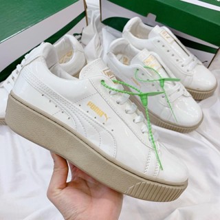 Giày Thể Thao Sneaker Nữ Puma Trắng Đế Nâu 1:1 Độn Đế Tăng Chiều Cao
