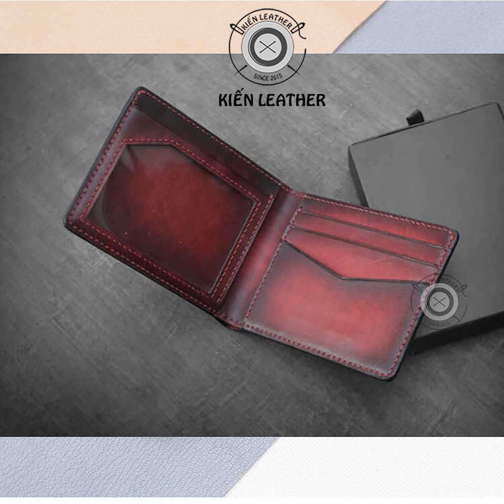 Ví nam dáng ngang, Màu PATINA thủ công độc đáo, Kiến Leather VNV01