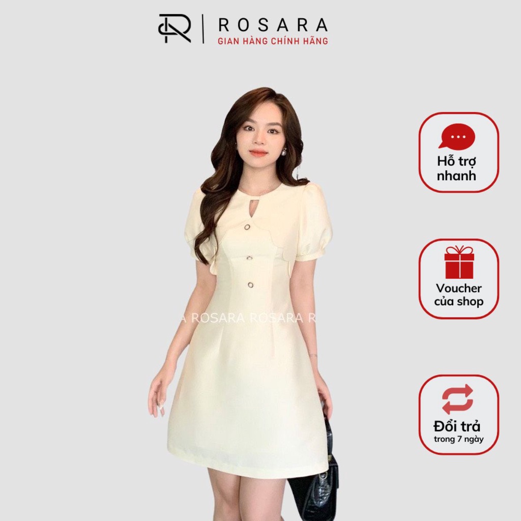 Váy kiểu thời trang công sở nữ dáng xòe Rosara V35