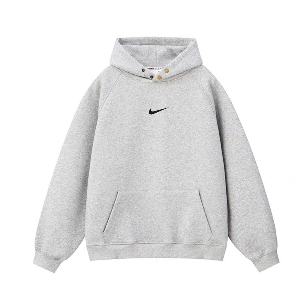 Áo hoodie nike thêu dày dặn nam nữ, hoodie nike bấm cúc chính hãng 001 CINKAY_STORE