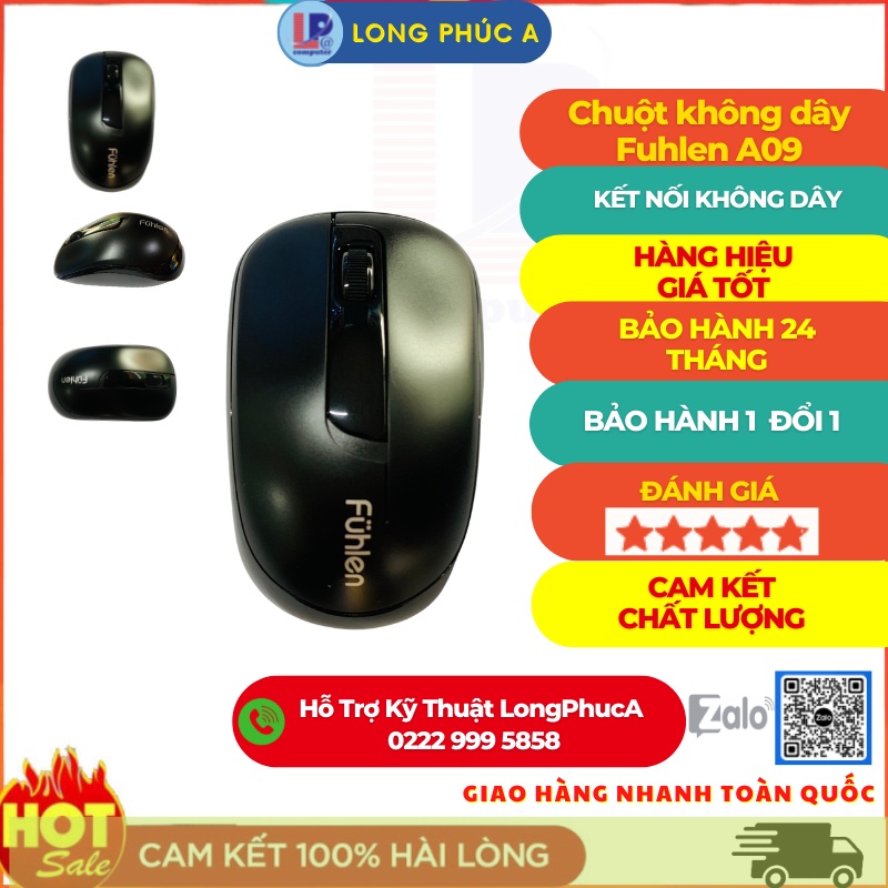 Chuột máy tính không dây Fuhlen A09B- Chính hãng