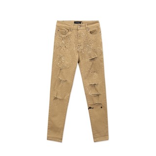 Quần Jean Amand Paint Dot Skinny Jeans - Green/ Beige