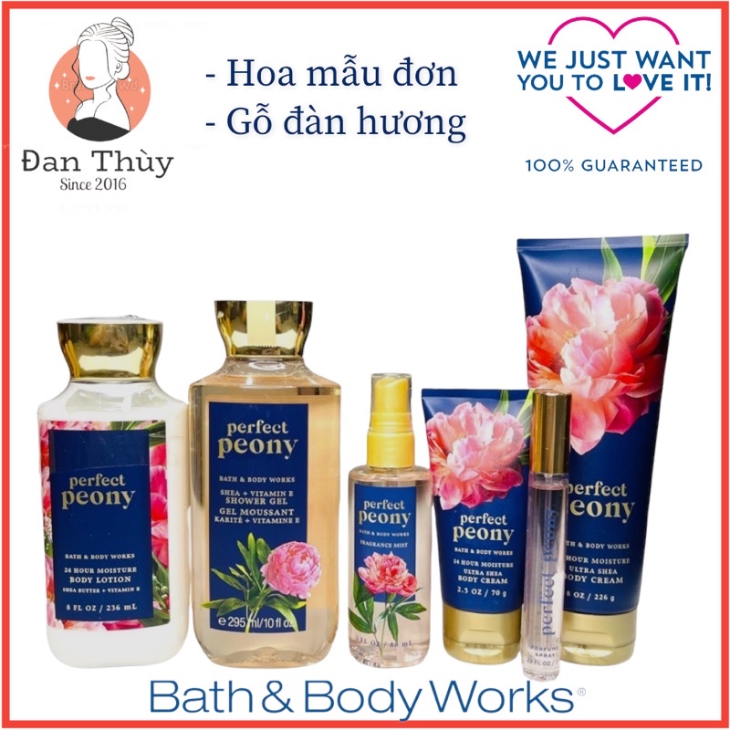 PERFECT PEONY Sản Phẩm Dưỡng Thể Xịt Thơm Toàn Thân Body Mist Bath & Body Works
