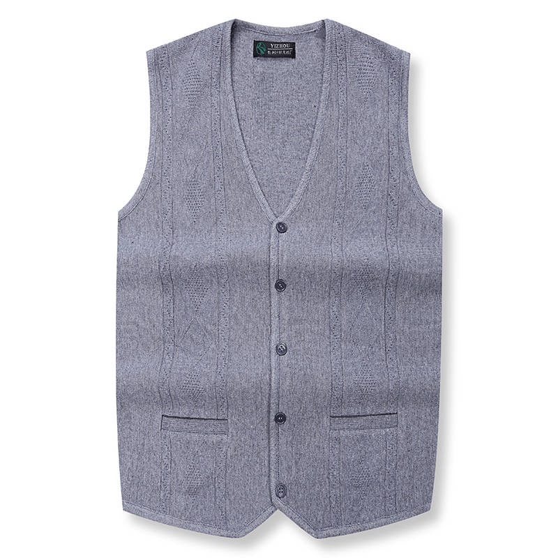 Áo len gile nam len gile nam Áo Khoác Cardigan Dệt Kim Mỏng Không Tay Mặc Ngoài Trời Mùa Xuân Thu Cho Đàn Ông Trung Niên