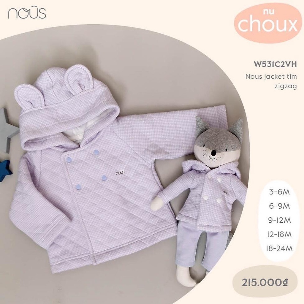 Áo Khoác Tai Thỏ Chần Bông