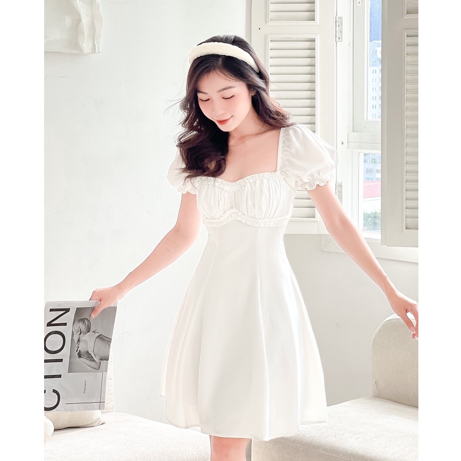 KOOKY HOUSE - ĐẦM KELLY DRESS THIẾT KẾ DÁNG XOÈ PHỐI BÈO NGỰC TÔN DÁNG
