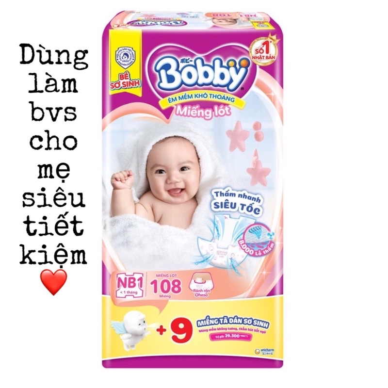 Miếng lót sơ sinh Bobby Newborn 1-108 miếng