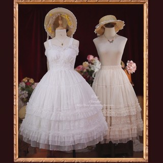 YAS0065-Váy lolita 2 dây viền ren Tiny garden