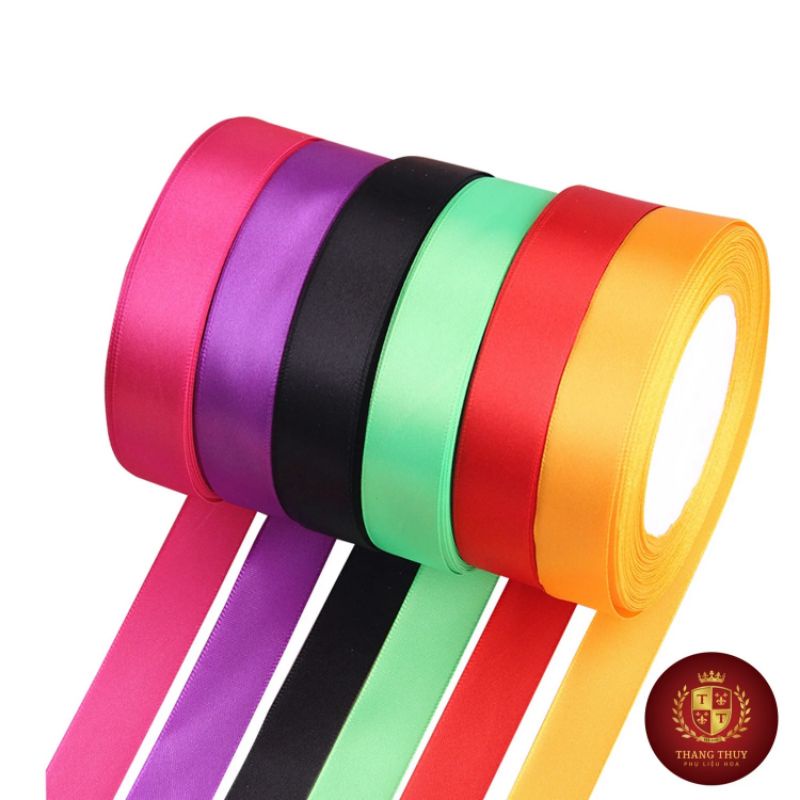 1 MÉT RUY BĂNG LỤA MÀU ĐA DẠNG 2P5 - DÂY NƠ VOAN GÓI HOA 2,5CM