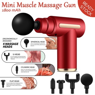 Máy massage cầm tay mini BX-720, 6 cấp độ massage, 4 đầu massage đa vùng cơ thể - Súng massage cầm tay