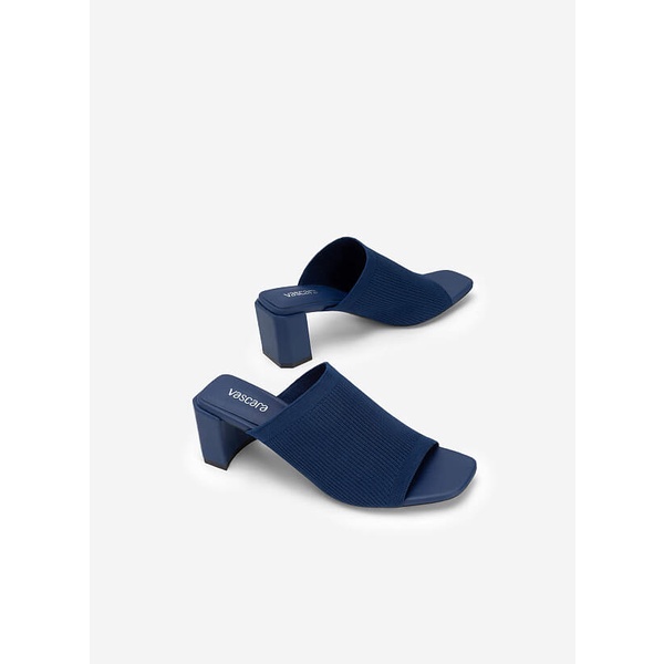 Vascara GUỐC MULE QUAI VẢI KNIT BẢN TO - GNN 0176 - MÀU XANH NAVY