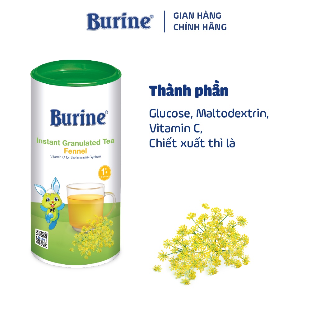 Trà Hoa Quả BURINE Vị Thì Là Giúp Hạn Chế Tưa Lưỡi, Hỗ Trợ Tiêu Hoá - Dành Cho Trẻ Từ 1 Tháng Tuổi (200g)