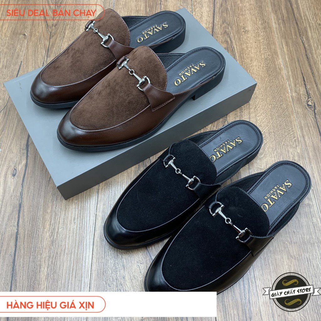 Giầy sục nam da Pu vá da lộn đế cao su siêu bền (NH011) VN02