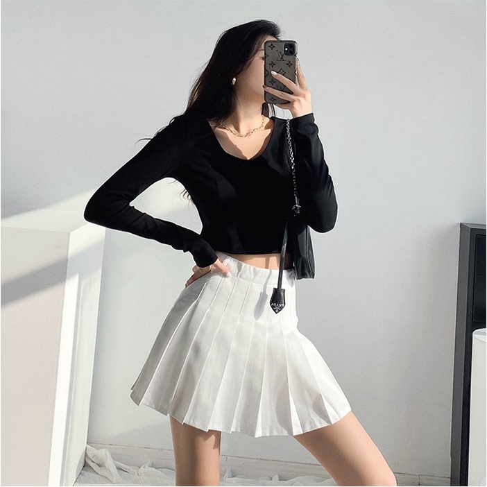 Áo dệt kim ZHELIHANGFEI nữ tay dài cổ chữ V thời trang quyến rũ