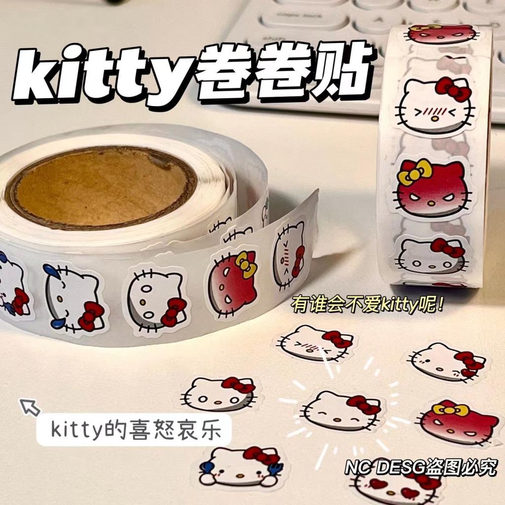 Bộ 500 Miếng Dán Trang Trí Mũ Bảo Hiểm / Ly Nước Hình Mèo Kitty / Biểu Tượng Cảm