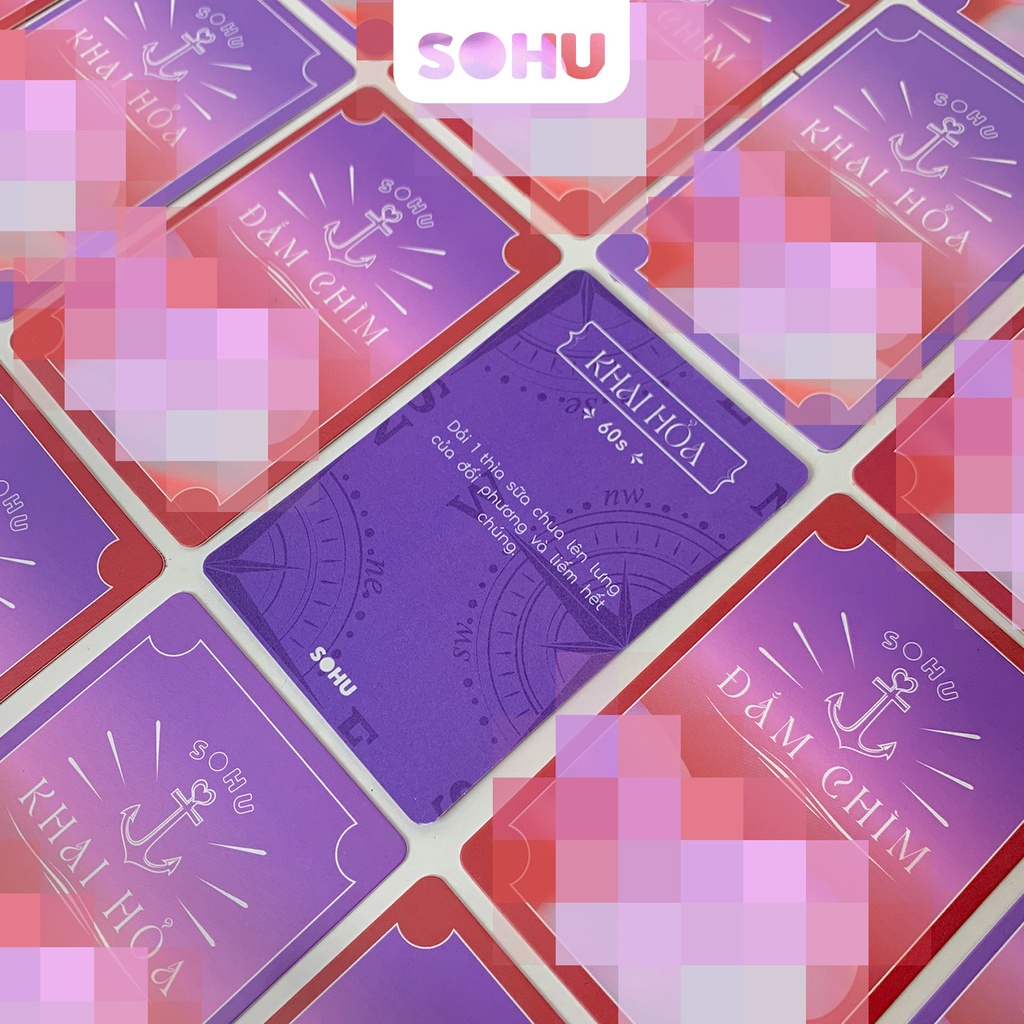Board game cặp đôi Khoái Cảng, bộ bài SOHU cho couple hẹn hò 50 lá